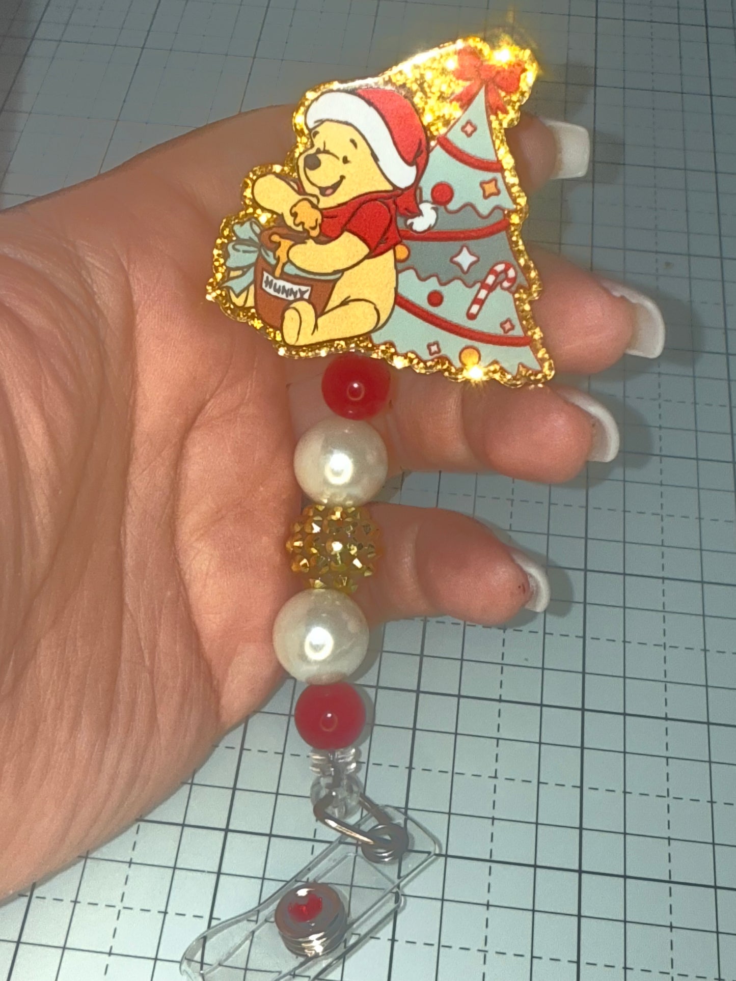 Xmas Pooh Badge Reel