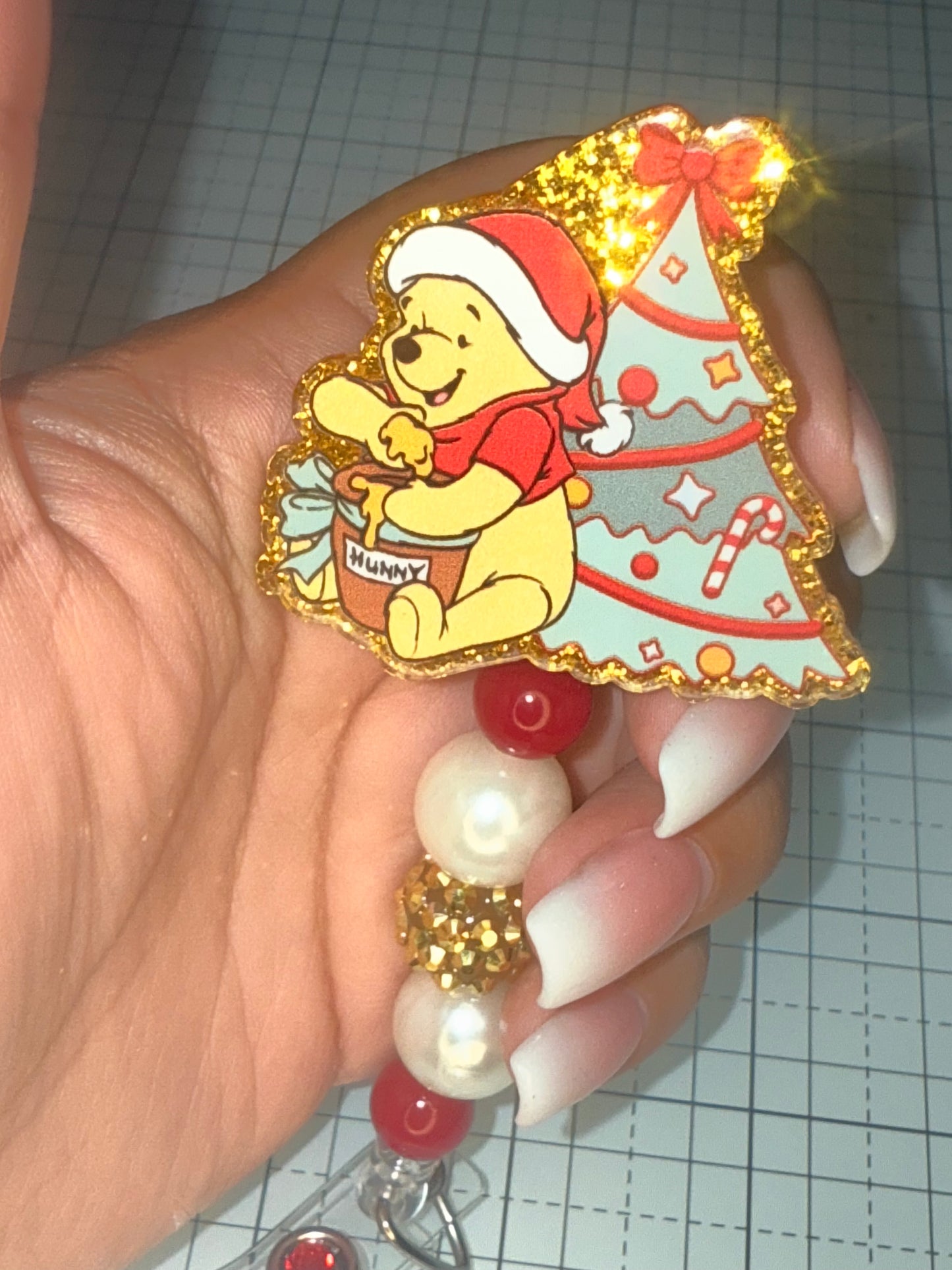 Xmas Pooh Badge Reel