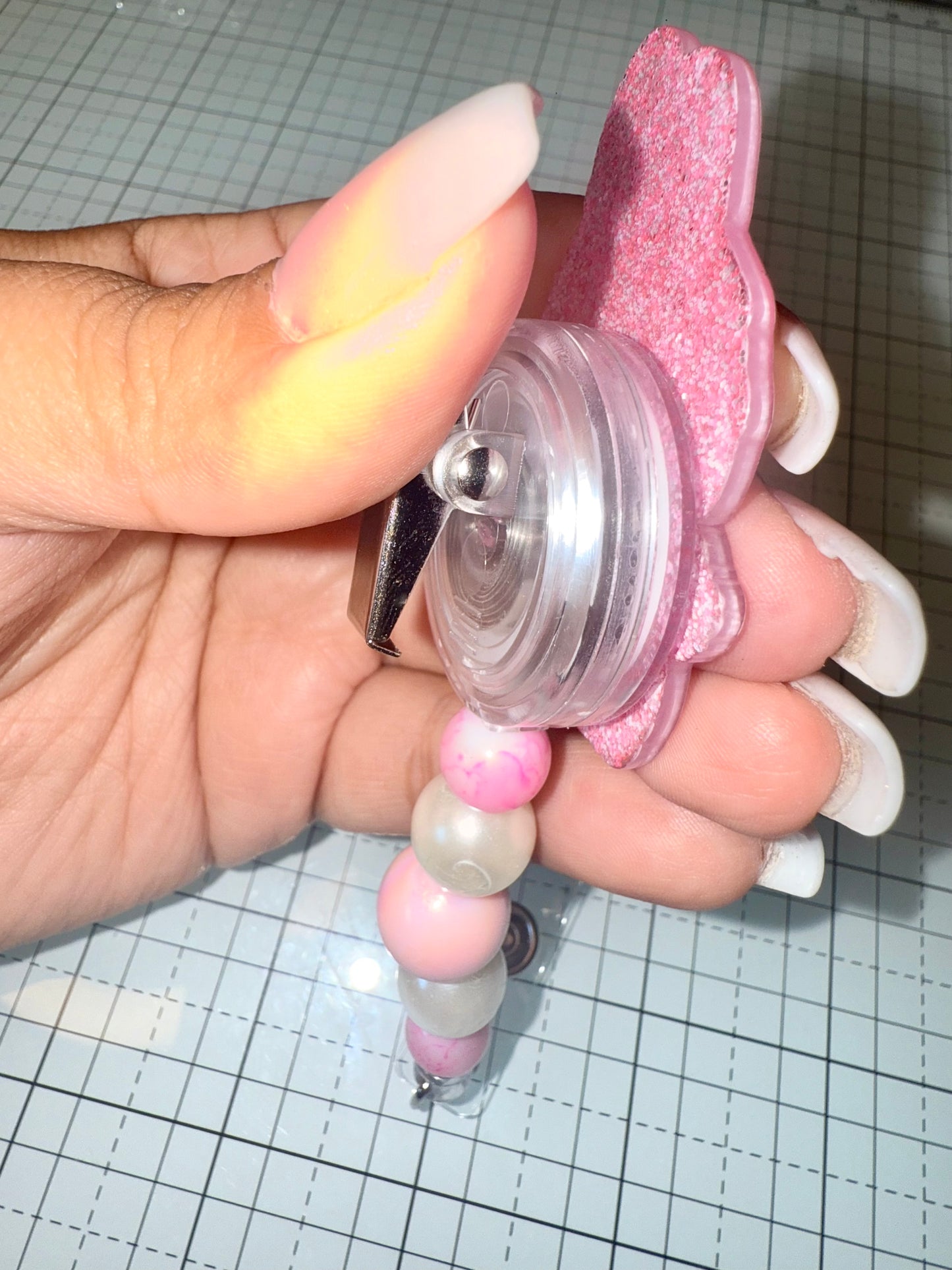 Pink La Bubu Badge Reel