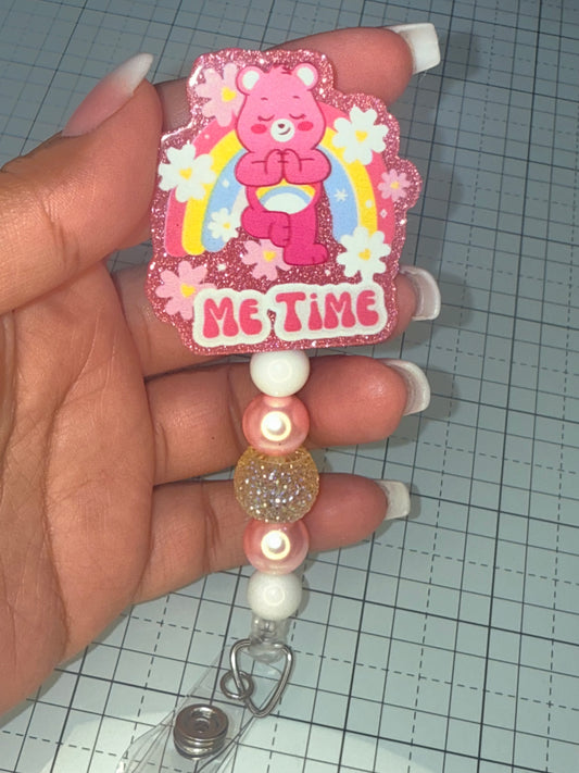 Me Time Care Bear Badge Reel