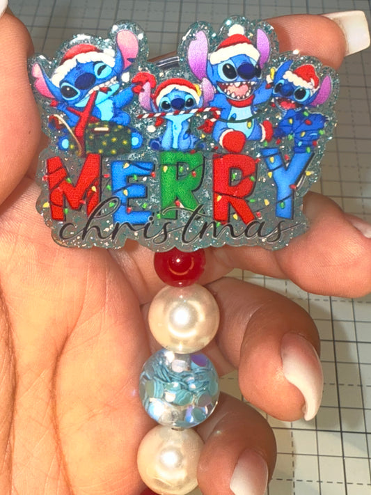 Stitch Xmas Badge Reel