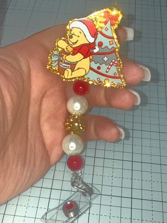 Xmas Pooh Badge Reel