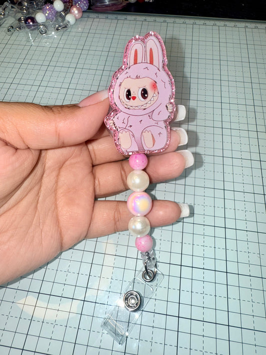 Pink La Bubu Badge Reel