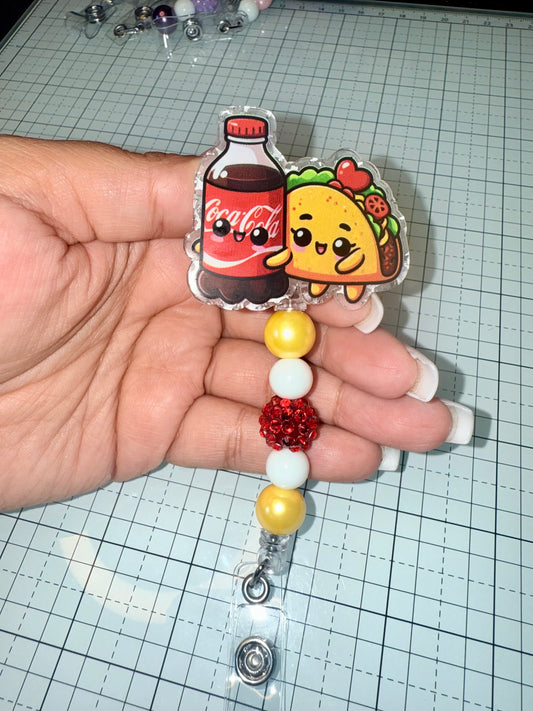 Coke & Tacos Badge Reel